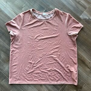 Gap blush velvet short sleeve shirt